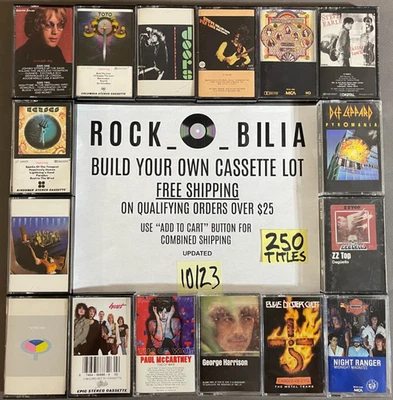 $1 & UP CLASSIC ROCK BUY $25 & GET FREE SHIPPING BUILD YOUR CASSETTE TAPE LOT - Image 1 of 3
