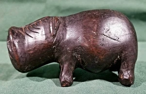 Vintage handgeschnitzte Holz afrikanische Safari Nilpferd Figur 5 x 3 cm - Bild 1 von 7