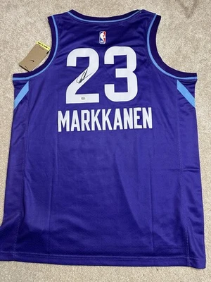 Lauri Markkanen Signed Autographed Utah Jazz  NBA Jersey PSA COA Large - Image 1 of 3