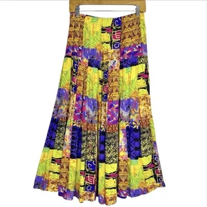 Vintage Clio Maxi Skirt Size M Hippie Boho Gypsy Artsy Festival Patchwork Y2K - Picture 1 of 6