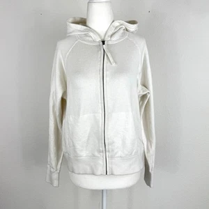Naked Cashmere Full Zip Hoodie Sz S Cotton Cashmere Blend Off White Sweatshirt - Picture 1 of 12