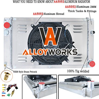 Ventilador de cubierta de radiador de 3 filas para 1983-1991 1986 PORSCHE 944 2,5 L 2,7 L NO TURBO MT Foto 1 de 4