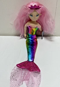 Aurora Sea Sparkles Mermaid Rainbow Shimmer Plush Doll Pink Hair NANDA Pride tag - Picture 1 of 10