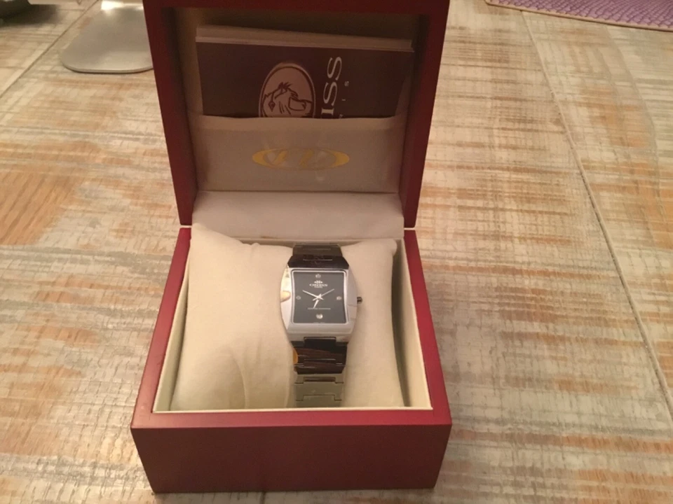 Reloj Oniss Hombre Esfera Negra Tono Plateado Acero Inoxidable ON329 Nuevo Foto 1 de 4