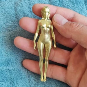 Pure Copper Sexy Woman Beauty Standing Girl Body Model Statue Men's Gift Decor - Picture 1 of 6