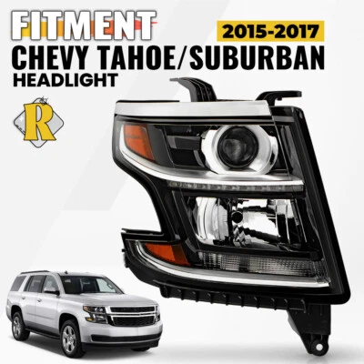 Halogen Headlight For 2015-2017 Chevrolet Tahoe Suburban Right Passenger Side Foto 1 de 4