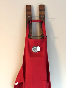 Starbucks Red Apron Holiday Embroidered Patch with Pockets Brand New - Picture 1 of 9