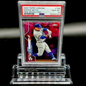 MOOKIE BETTS 2020 Topps Chrome PINK REFRACTOR #100 PSA 10 GEM MT - Picture 1 of 1