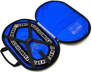 Collar de cadena de metal Masonic Regalia Master Mason casa de terciopelo azul con estuche - Imagen 1 de 3