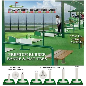 Tappetino da golf in gomma Tee e adattatori a T in legno per campo guida e pratica tappetini da golf - Foto 1 di 5