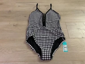 Seafolly Damen Schnür Einteiler Badeanzug Badeanzug La Belle Schwarz Gr. 12 - Bild 1 von 6