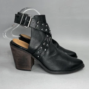 Chinese Laundry Ankle Boots Women's Size 8 Black Leather Studded Buckle Booties - Picture 1 of 15