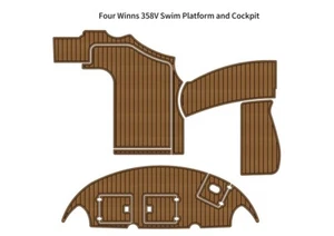 Four Winns 358V Swim Platform Cockpit Boat EVA Faux Foam Teak Deck Floor Pad Mat - Bild 1 von 21