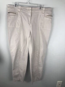 So Slimming by Chico's Pant Women's 3 (XL) Beige Zippers Pockets - Picture 1 of 9