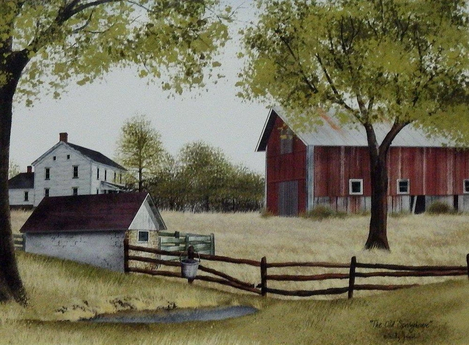 Billy Jacobs The Old Spring House Farm Print 16 x 12 - Image 1 of 1