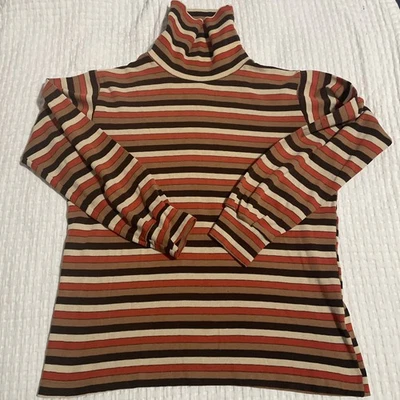 Camisa De Colección Años 60 Skyr Scandia Trading Co Ropa de Esquí Rayas Algodón Cuello Alto Para Mujer S Foto 1 de 4