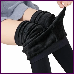 Damen Winter Leggings Warm Leggins Hohe Taille Einfarbig Samt Frauen Verdickt - Bild 1 von 33