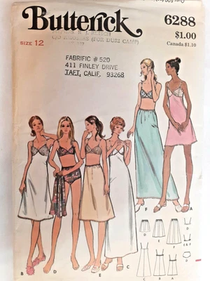 Sujetador enagua Butterick 6288 calzoncillos bragas patrón de costura damas 12 UC DE COLECCIÓN Foto 1 de 4