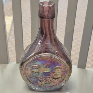 Wheaton Glass Apollo Flight to the Moon 8 1/4" purple Carnival Glass Bottle - Picture 1 of 9