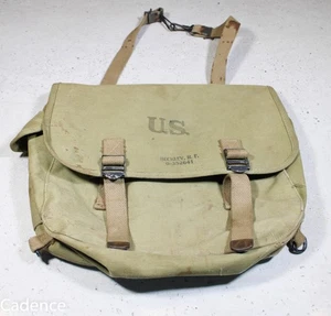 Bolso Musette de Oficial con Nombre Segunda Guerra Mundial de Estados Unidos. RF Beckley con número de servicio 1943. Goma - Imagen 1 de 16
