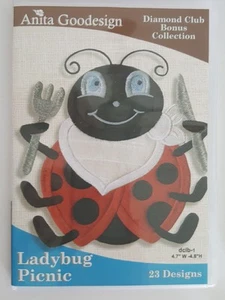 Anita Goodesign "LadyBug Picnic" Machine Embroidery Designs on CD - Picture 1 of 2