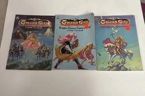 Lote de 3 libros para colorear niña dorada guardianes de las piedras preciosas sin usar de colección años 80, motu - Imagen 1 de 6