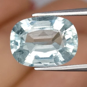 💎 4.23ct Cushion Natural Very Light Blue Aquamarine - Unheated, Africa Gemstone - Picture 1 of 4