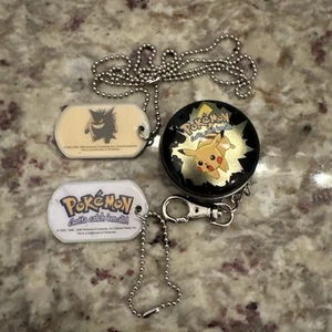 Lot Of 3 Vintage Pikachu Pokemon Tin Dangle Clip On Keychain Backpack Charm - Picture 1 of 5