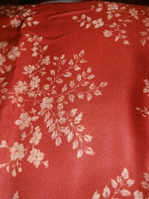 VTG FABRIC John Kaldor Fabricmaker Red Floral  Lightweight 45  4 Plus Yrds - Image 1 of 2