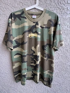 Supreme Pre-Shrunk Fronts Tee Military Green Camouflage Cotton Made In USA Sz L - Picture 1 of 4