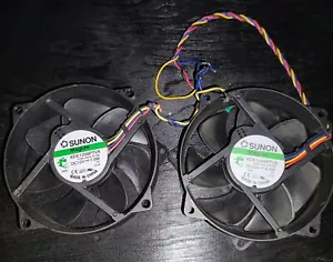 Pair Of Swellder Sunon Kde1209ptvx CPU Round cooling Fan 12v 7w 4pins 80mm... - Picture 1 of 4