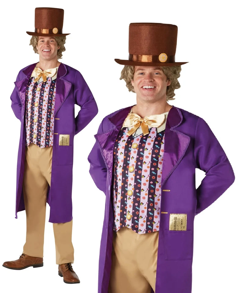 Disfraz Willy Wonka Roald Dahl para Hombres Fábrica de Chocolate Día del Libro Adulto Vestido Elegante Foto 1 de 1