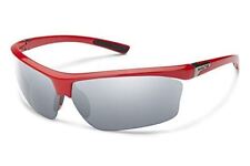 Suncloud Roadmap Polarized Designer Sports Shield Sunglasses Red Silver Mirror