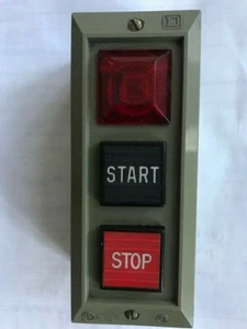 Square D, Class 9001, Type BG 308, 600 V AC-DC, Start-Stop, w/Red Light 120V - Picture 1 of 4