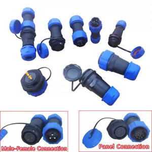 IP68 Waterproof 2/3/4/5/6/7/9/10/12-26 Pin Plug Socket Inline Connector Aviation - Picture 1 of 11