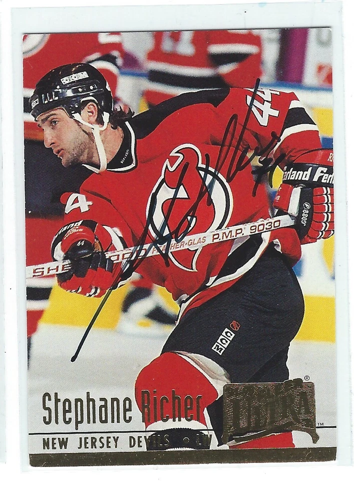 Tarjeta Fleer Ultra #122 firmada por Stephane Richer 1994/95 New Jersey Devils Foto 1 de 1