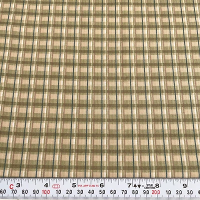 Giordano Studios Tonos de Tela de Algodón a Cuadros Verde Media Yarda Remanente 18" x 43" Foto 1 de 2