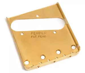 Placa De Puente Fender USA 50s TELECASTER 0053683000 Oro 3 Puente Guitarra Tele - Imagen 1 de 2