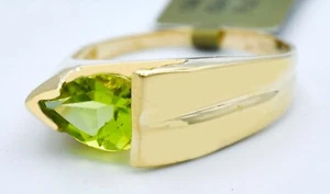 GENUINE 1.10 Cts PERIDOT SOLITAIRE RING 10K SOLID GOLD - Free Appraisal  - NWT - Picture 1 of 6