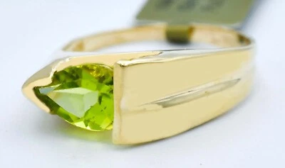 GENUINE 1.10 Cts PERIDOT SOLITAIRE RING 10K SOLID GOLD - Free Appraisal  - NWT - Image 1 of 4