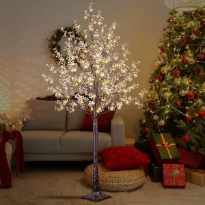 Lighted Gypsophila Tree 6FT 176 LED Artificial Baby Breath Flowers with Lights - Picture 1 of 7