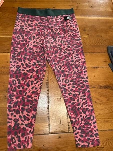 Adidas Damen Leggings rosa grau LEOPARDENMUSTER 7/8 Baumwolle Größe XL - Bild 1 von 6