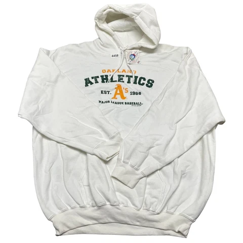 Vintage Dynasty MLB Oakland Athletics Graphic Hoodie White XXL Sweater 4458 Cover