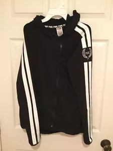 Cappotto giacca Victoria Secret VS ROSA nero bianco a righe grande L nuovo senza etichette - Foto 1 di 2