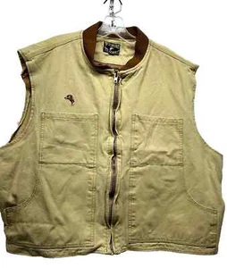 Vintage Wyoming Traders Men's Tan Full Zip Canvas Vest 2XL / 3XL See Measure(HU) - Picture 1 of 7