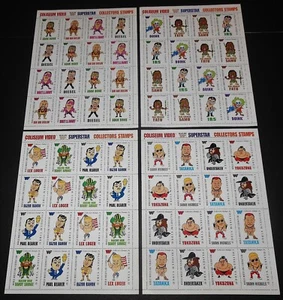 Estampillas de superestrellas de la WWF 1994 Coliseo Video Macho Man Bret Hart Undertaker Bam Bam - Imagen 1 de 6