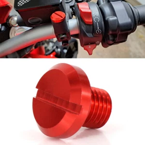 Mirror Block Off Plug Fit For Ducati Hypermotard 821 HyperStrada 821 13-14 Red - Picture 1 of 16
