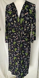 Adini Viscose/Lycra dress V neck 3/4 sleeves bow feature centre front bust - Picture 1 of 8