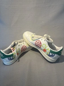 ADIDAS Stan Smith Doodle Large Green and White Womens Size 5.5 - Picture 1 of 8