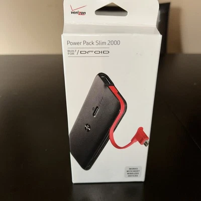 Cargador Motorola DROID Power Pack Slim 2000. Portátil Verizon 2000 mAh rojo/negro  Foto 1 de 4